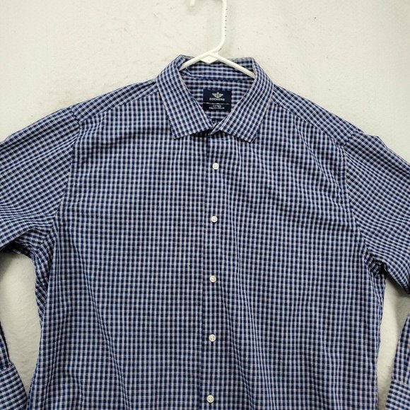 Dockers Shirt Men's Long Sleeve Casual Button Up Collared Plaid Blue Large - Picture 7 of 12